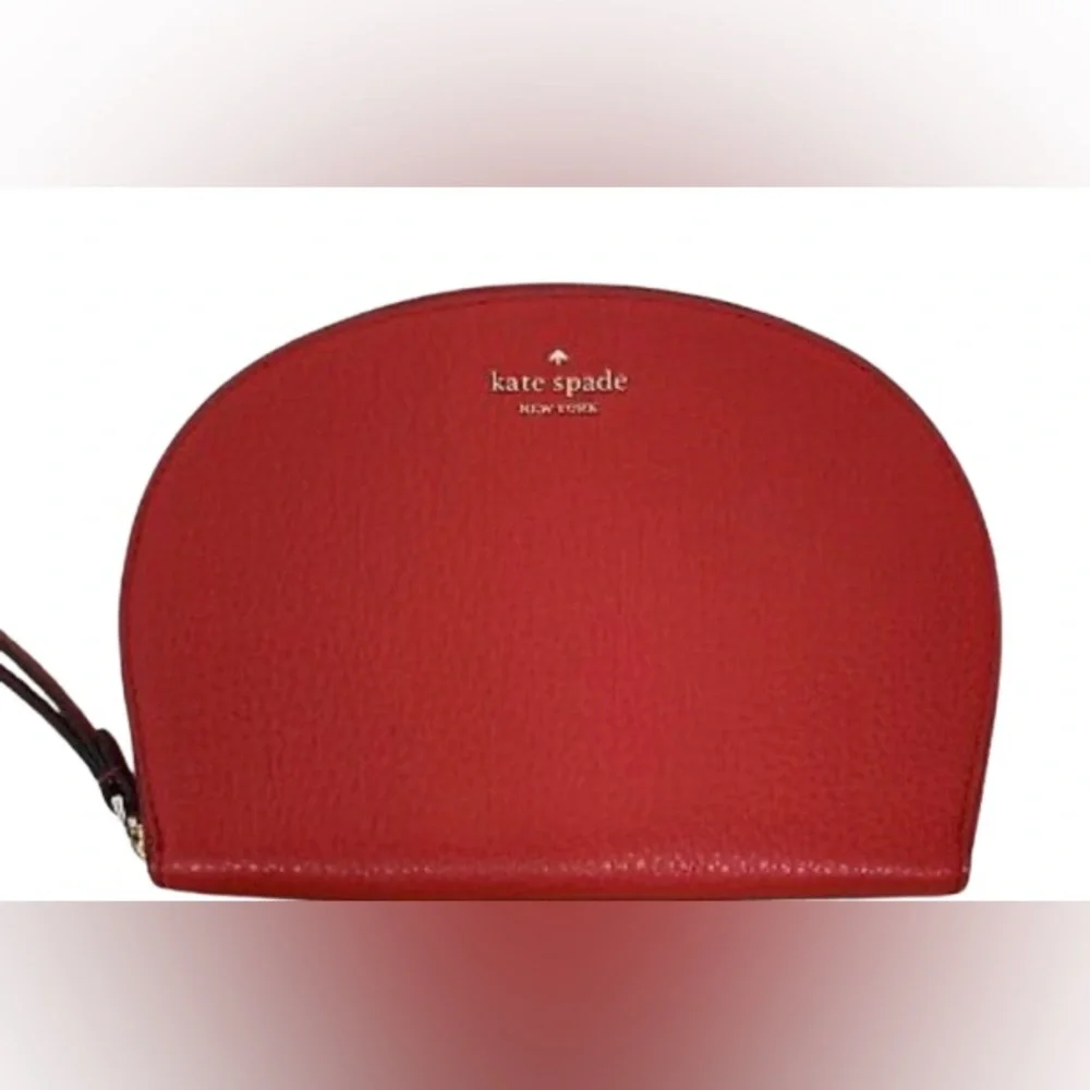 Kate Spade Bundle Jackson Street Lottie Satchel + Matching Pouch Cherry Red EUC